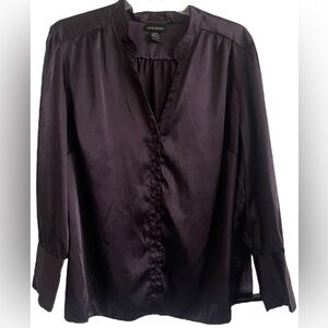 Lane Bryant V-Neck Purple Smooth Long Sleeve
Airy Blouse Size 26/28